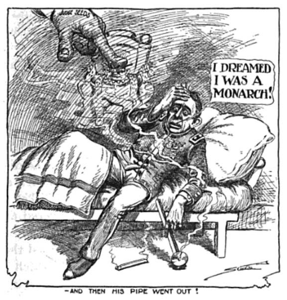 cartoon in which Sherman Bell is dreaming he is a monarch