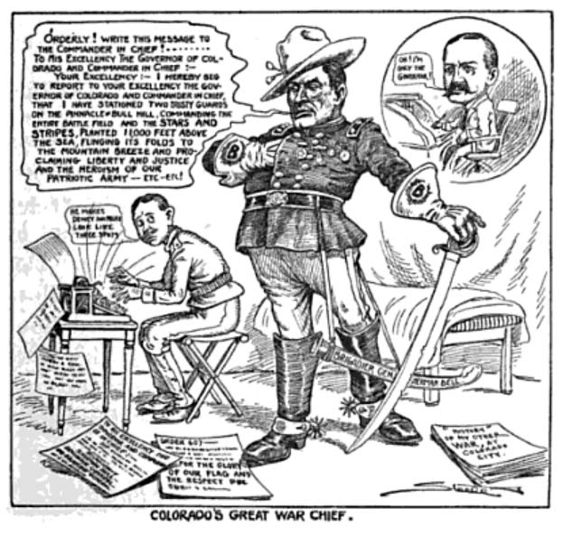 cartoon showing General Sherman Bell